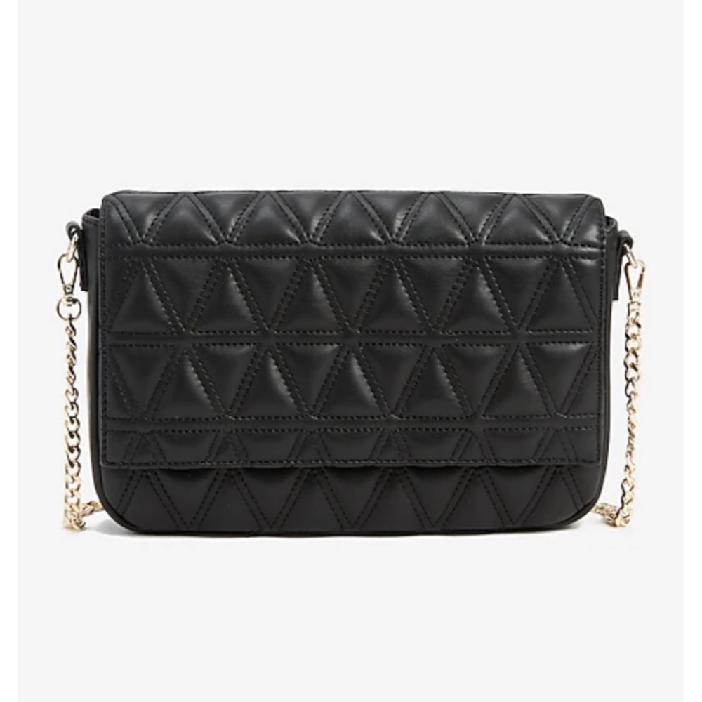 Express triangle quilted crossbody bag